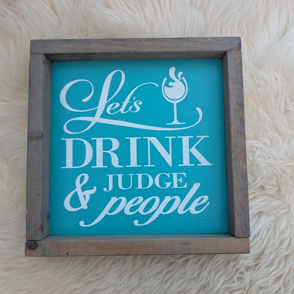 Teal and White Decorative Wall Sign